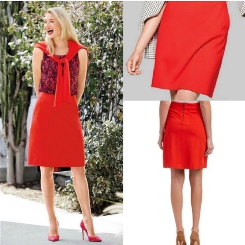 Cabi Fiery A-Line Ponte Skirt Sakura Red